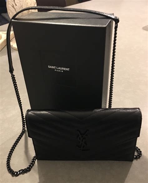 ysl wallet all black|YSL black wallet on chain.